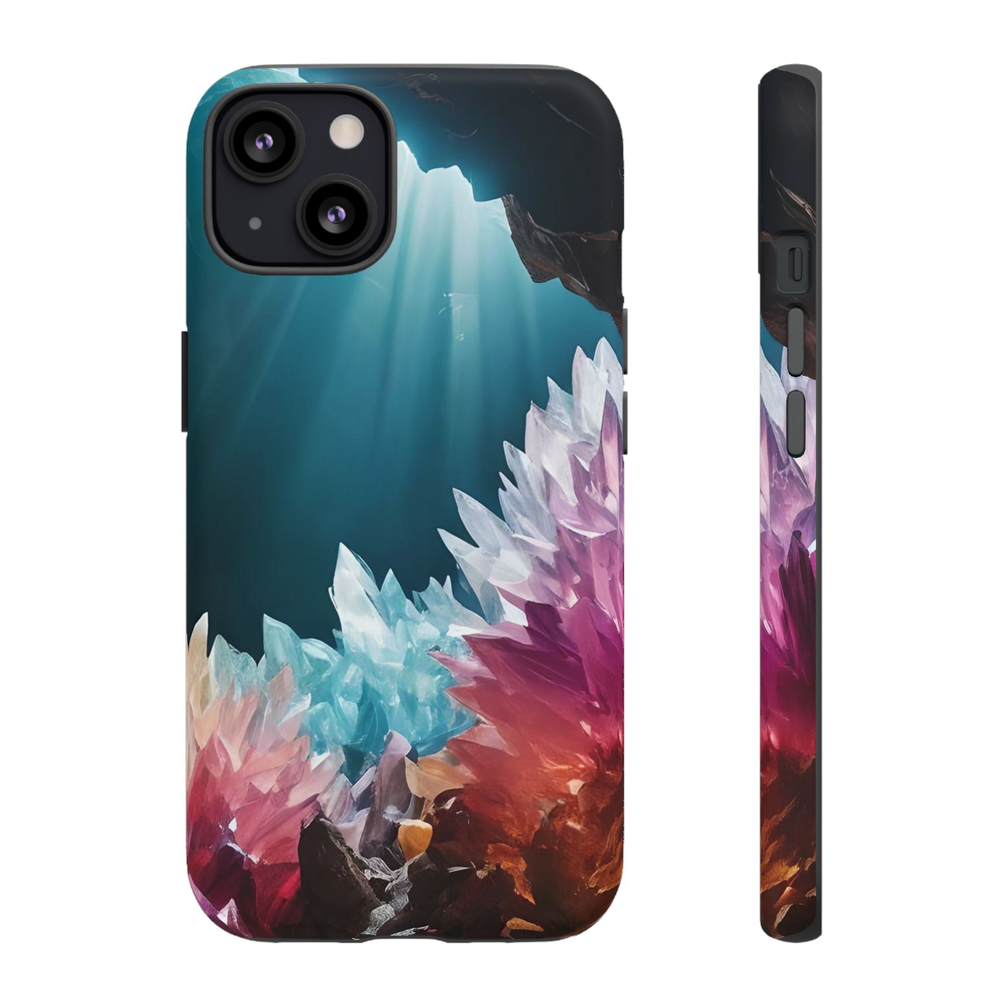 Colorful Crystal Phone Case, Tough Phone Cover, Gemstone Case, Unique iPhone Cover, Vibrant Art Protector, Gift for Geology Lovers