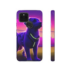 Coque de téléphone motif chien néon vibrant