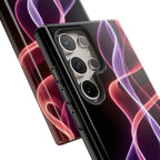 Neon Light Wave Abstract Glow, Phone Case