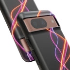 Coque de téléphone vibrante avec motif lumineux abstrait, coque artistique, accessoire technologique moderne, cadeau pour les passionnés de technologie, coque de téléphone personnalisée