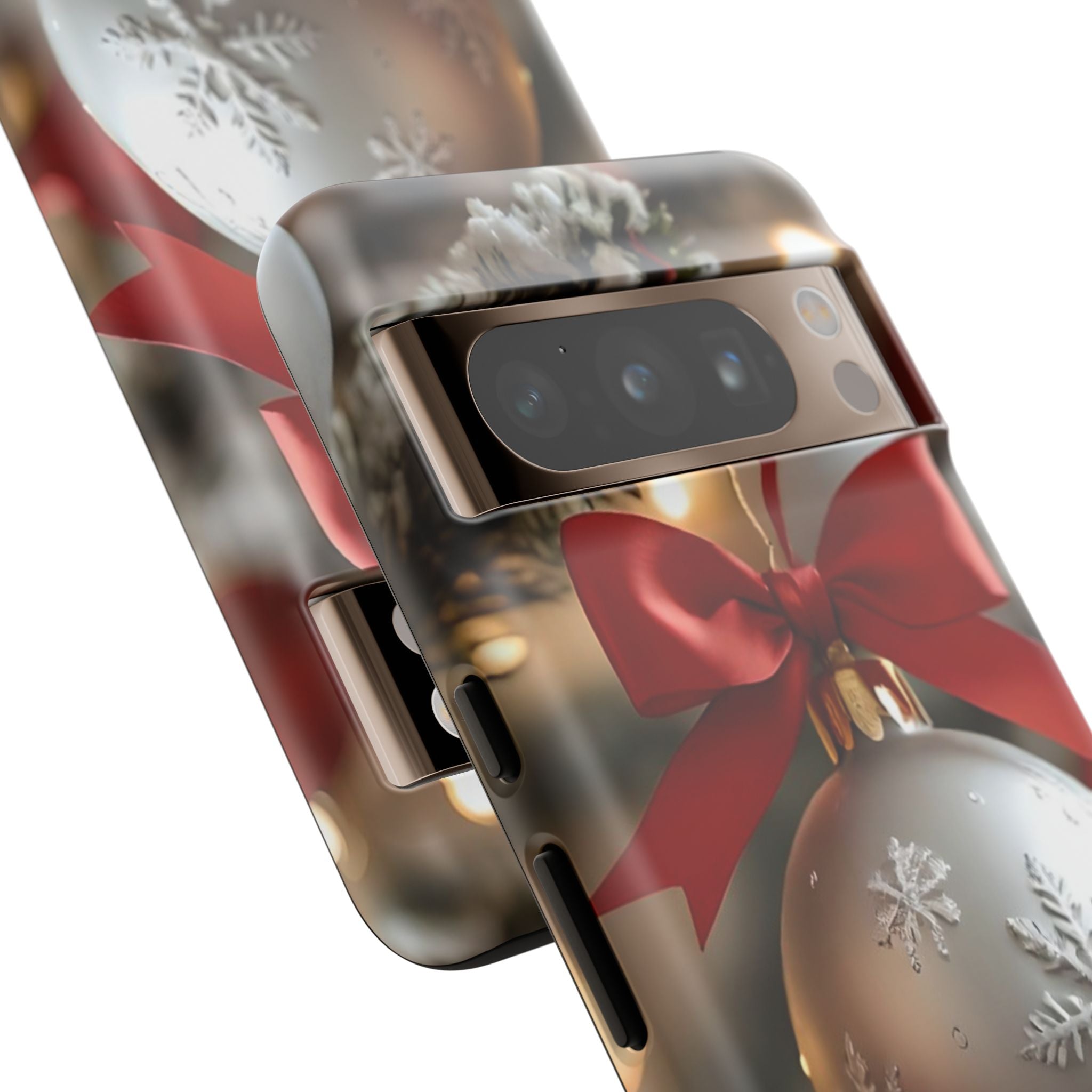 Christmas Phone Case with Seasonal Ornament Design