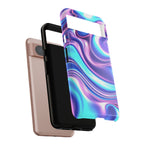 Coque de téléphone colorée, résistante, motif tourbillonnant, accessoire de téléphone dynamique, cadeau pour elle, protection mobile tendance