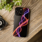 Coque de téléphone vibrante avec motif lumineux abstrait, coque artistique, accessoire technologique moderne, cadeau pour les passionnés de technologie, coque de téléphone personnalisée