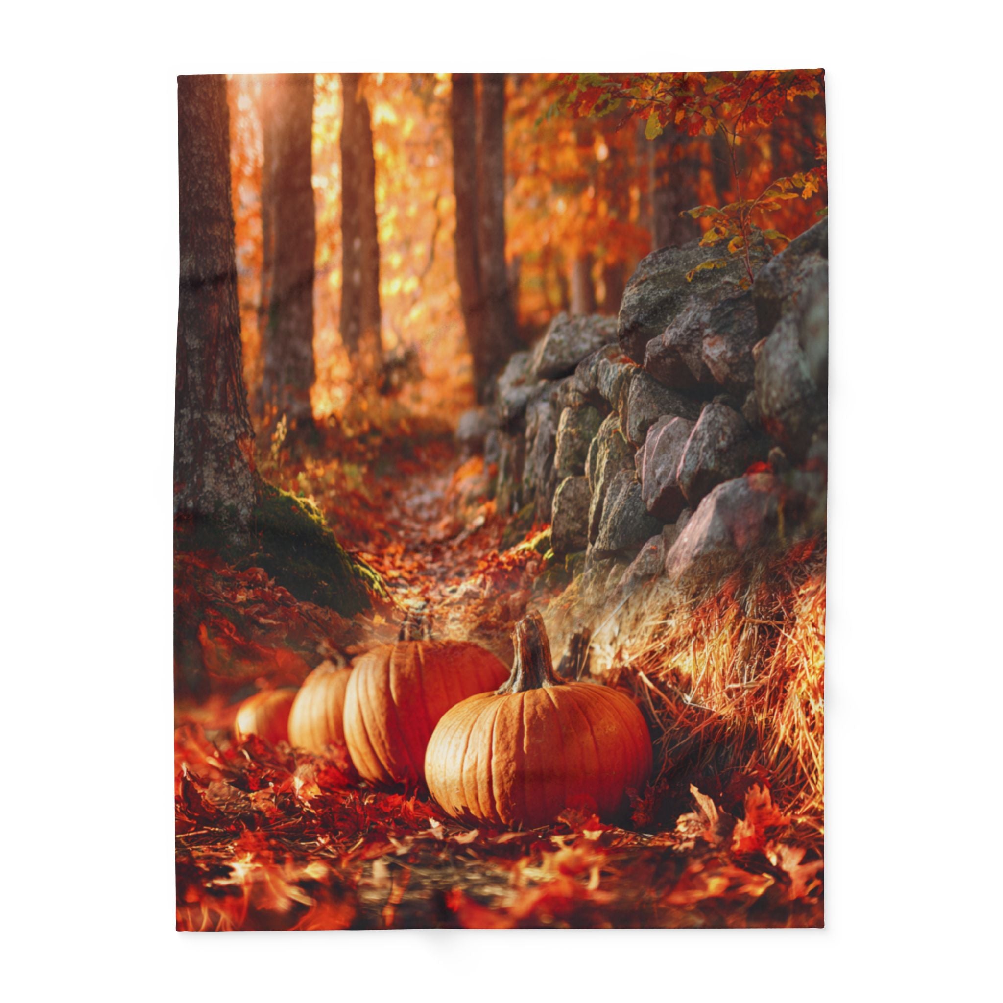 Pumpkin Path Autumn Design, Cozy Throw Blanket