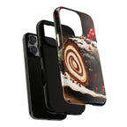 Coque de téléphone festive avec motif bûche de Noël