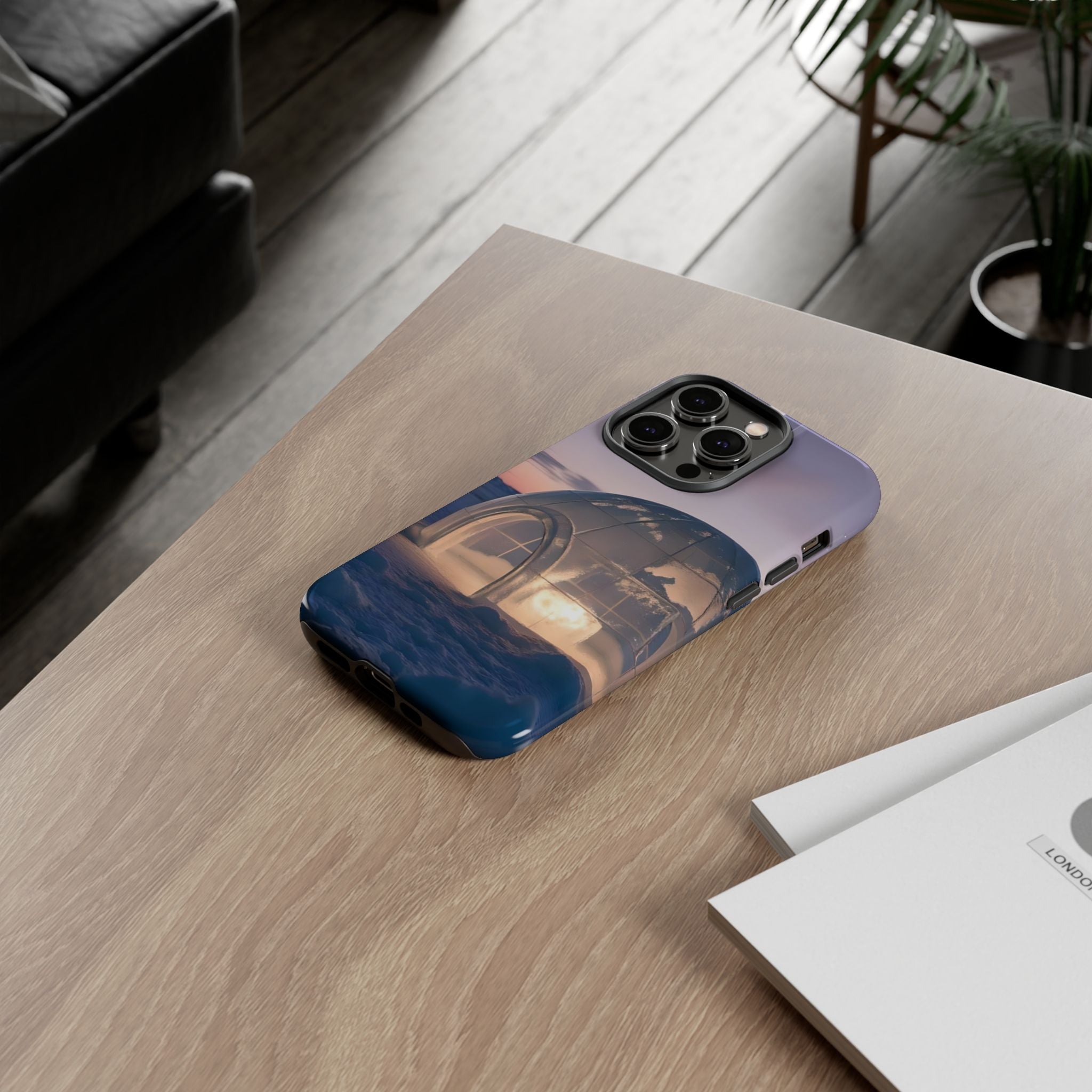 Arctic Igloo Twilight Snow Landscape, Phone Case