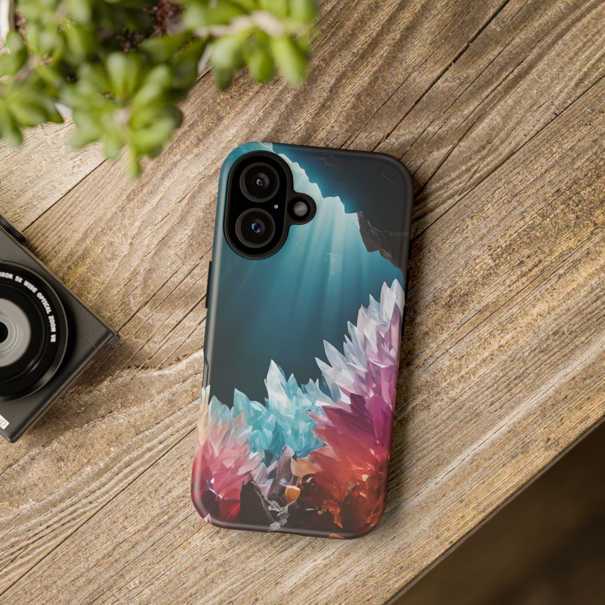 Colorful Crystal Phone Case, Tough Phone Cover, Gemstone Case, Unique iPhone Cover, Vibrant Art Protector, Gift for Geology Lovers