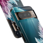 Faisceau lumineux coloré de la grotte de cristal, étui de téléphone