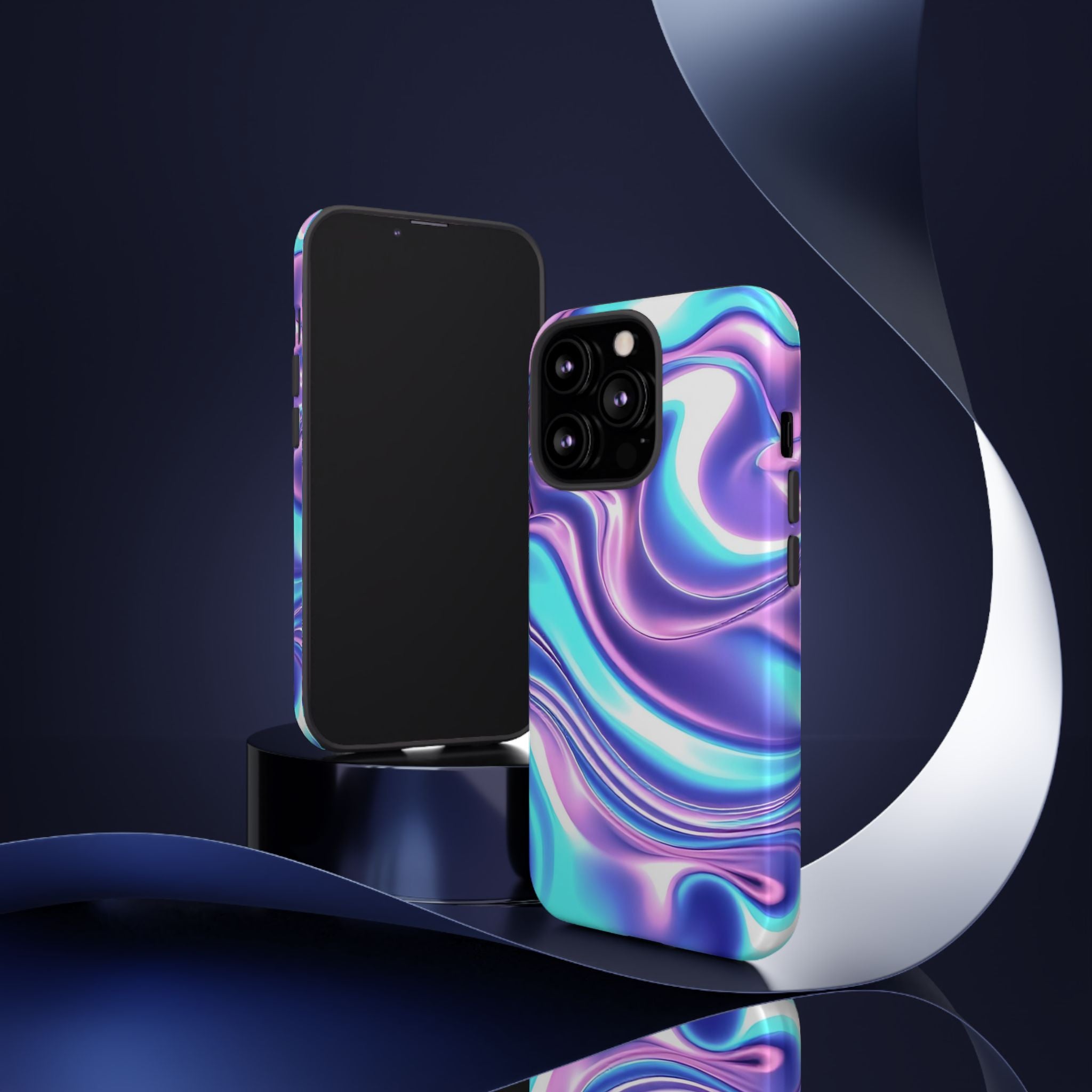 Colorful Phone Case, Tough Case, Swirl Design Phone Cover, Vibrant Phone Accessory, Gift for Her, Trendy Mobile Protection