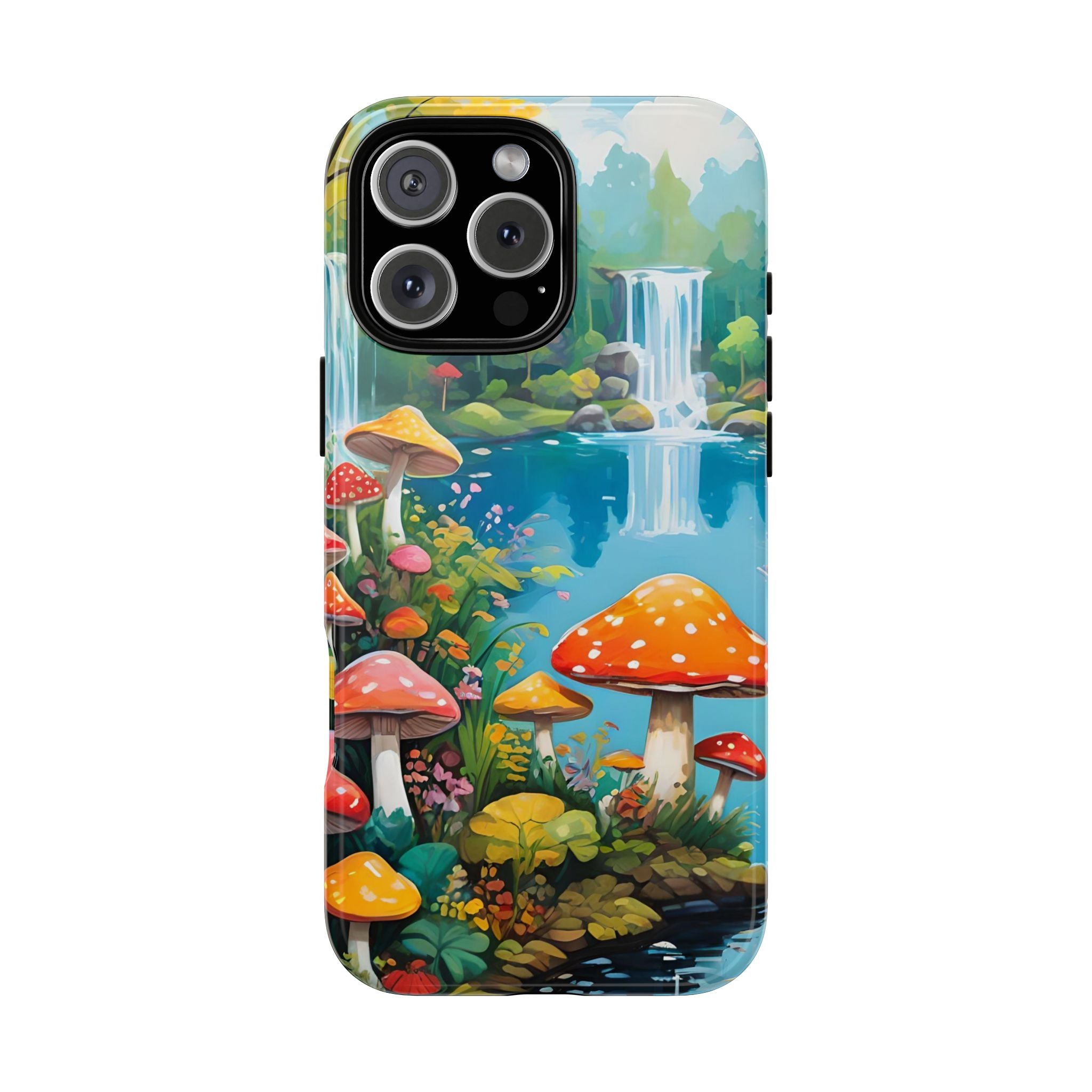 Mushroom Phone Case with Vibrant Nature Scene