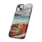 Vue d'un pique-nique sur une plage tropicale, étui pour téléphone