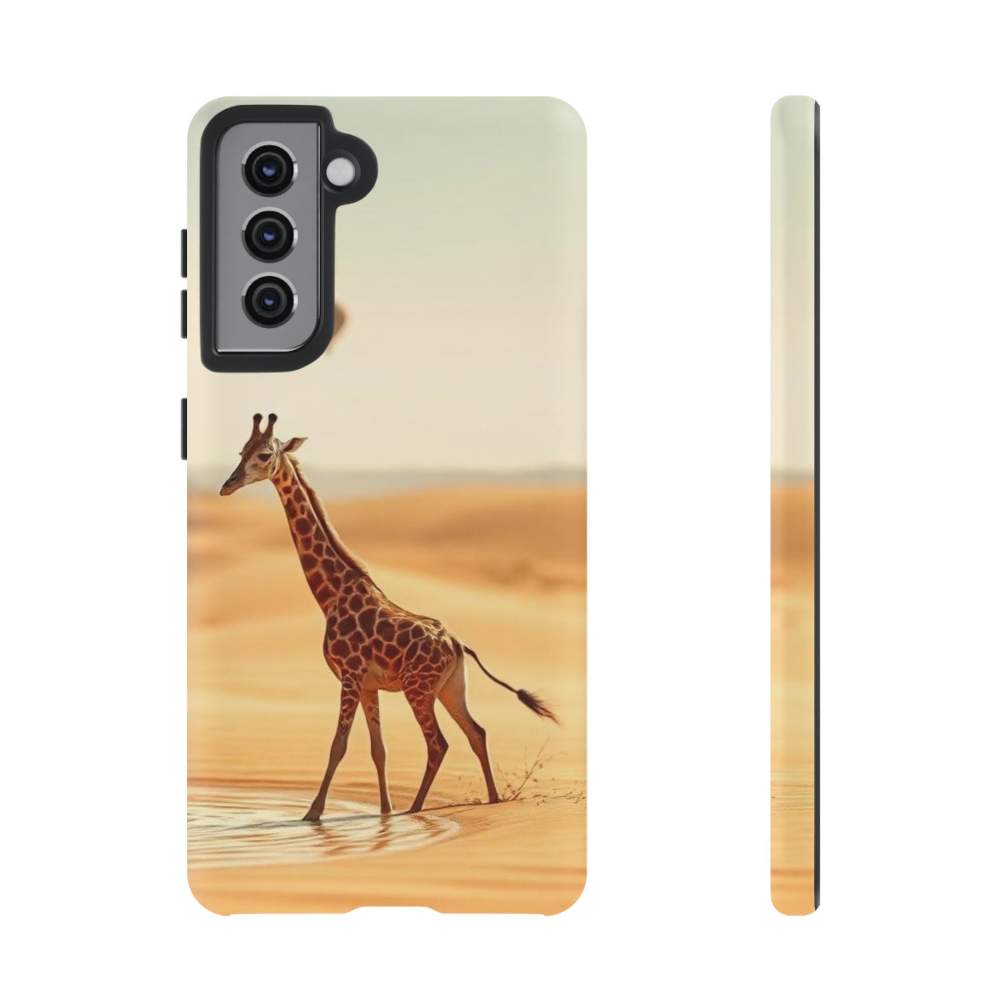 Giraffe Desert Scene, Phone Case