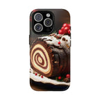 Coque de téléphone festive avec motif bûche de Noël