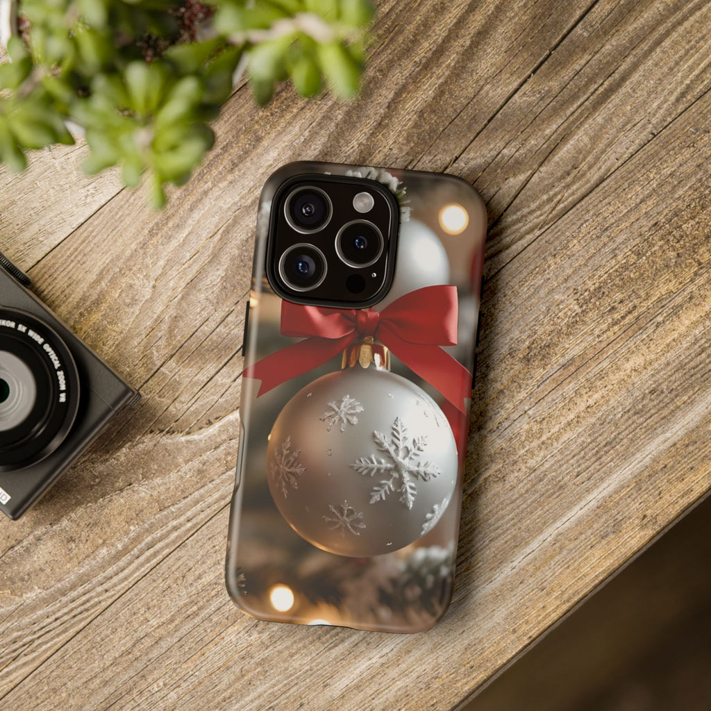 Christmas Phone Case with Seasonal Ornament Design