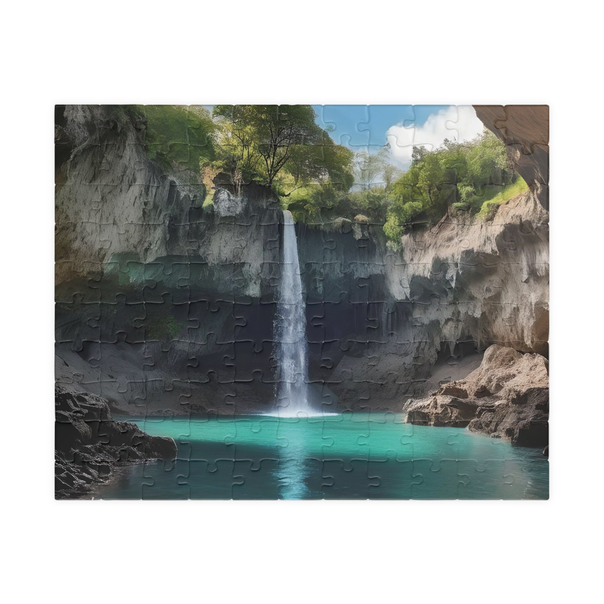 Scenic Waterfall Puzzle—Relaxing Activity for Nature Lovers, Gifts for All Ages, Family Bonding, Home Decor