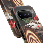 Coque de téléphone festive avec motif bûche de Noël