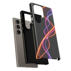 Coque de téléphone vibrante avec motif lumineux abstrait, coque artistique, accessoire technologique moderne, cadeau pour les passionnés de technologie, coque de téléphone personnalisée