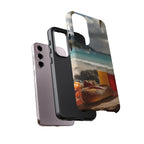 Vue d'un pique-nique sur une plage tropicale, étui pour téléphone