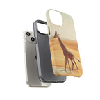 Giraffe Desert Scene, Phone Case