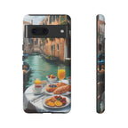 Scène de petit-déjeuner à Venise, étui de téléphone
