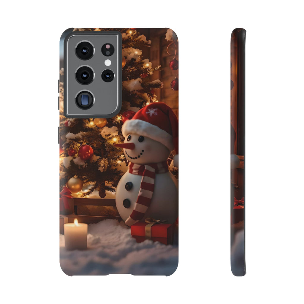 Coque de téléphone de Noël avec bonhomme de neige festif