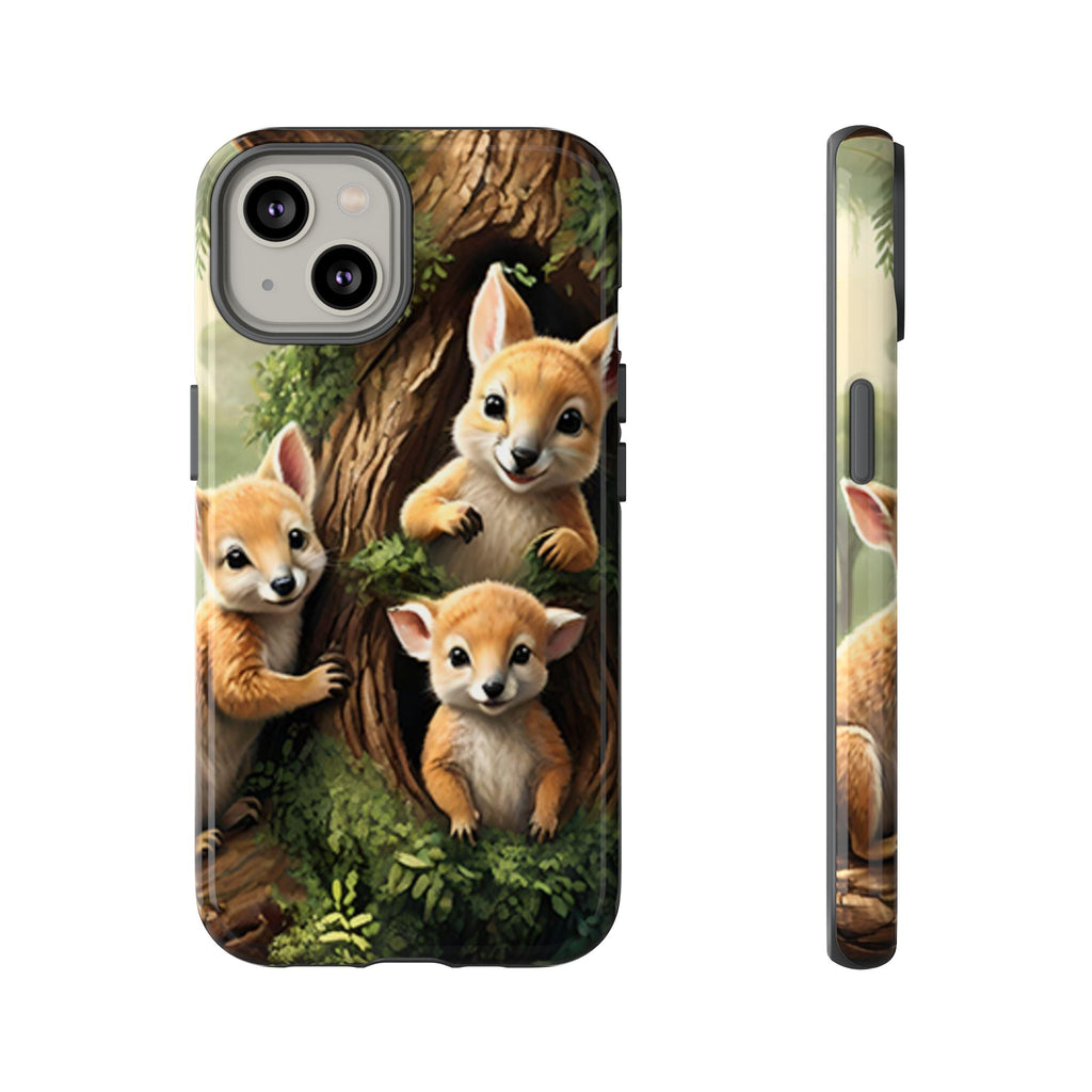 Étui de téléphone à imprimé bébé animal des bois