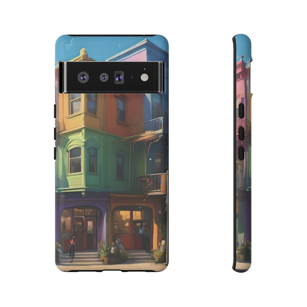 Impression d'art urbain coloré, étui pour téléphone