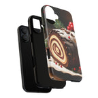Coque de téléphone festive avec motif bûche de Noël