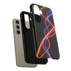 Coque de téléphone vibrante avec motif lumineux abstrait, coque artistique, accessoire technologique moderne, cadeau pour les passionnés de technologie, coque de téléphone personnalisée
