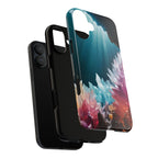 Faisceau lumineux coloré de la grotte de cristal, étui de téléphone