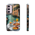 Scène de petit-déjeuner à Venise, étui de téléphone