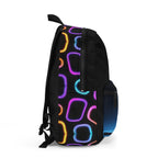 Neon Hockey Player Glow Print, Black Backpack
