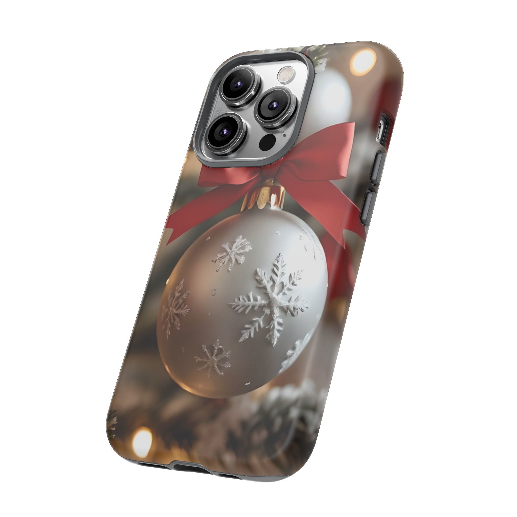 Christmas Phone Case with Seasonal Ornament Design