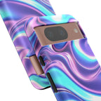 Coque de téléphone colorée, résistante, motif tourbillonnant, accessoire de téléphone dynamique, cadeau pour elle, protection mobile tendance