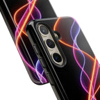 Coque de téléphone vibrante avec motif lumineux abstrait, coque artistique, accessoire technologique moderne, cadeau pour les passionnés de technologie, coque de téléphone personnalisée