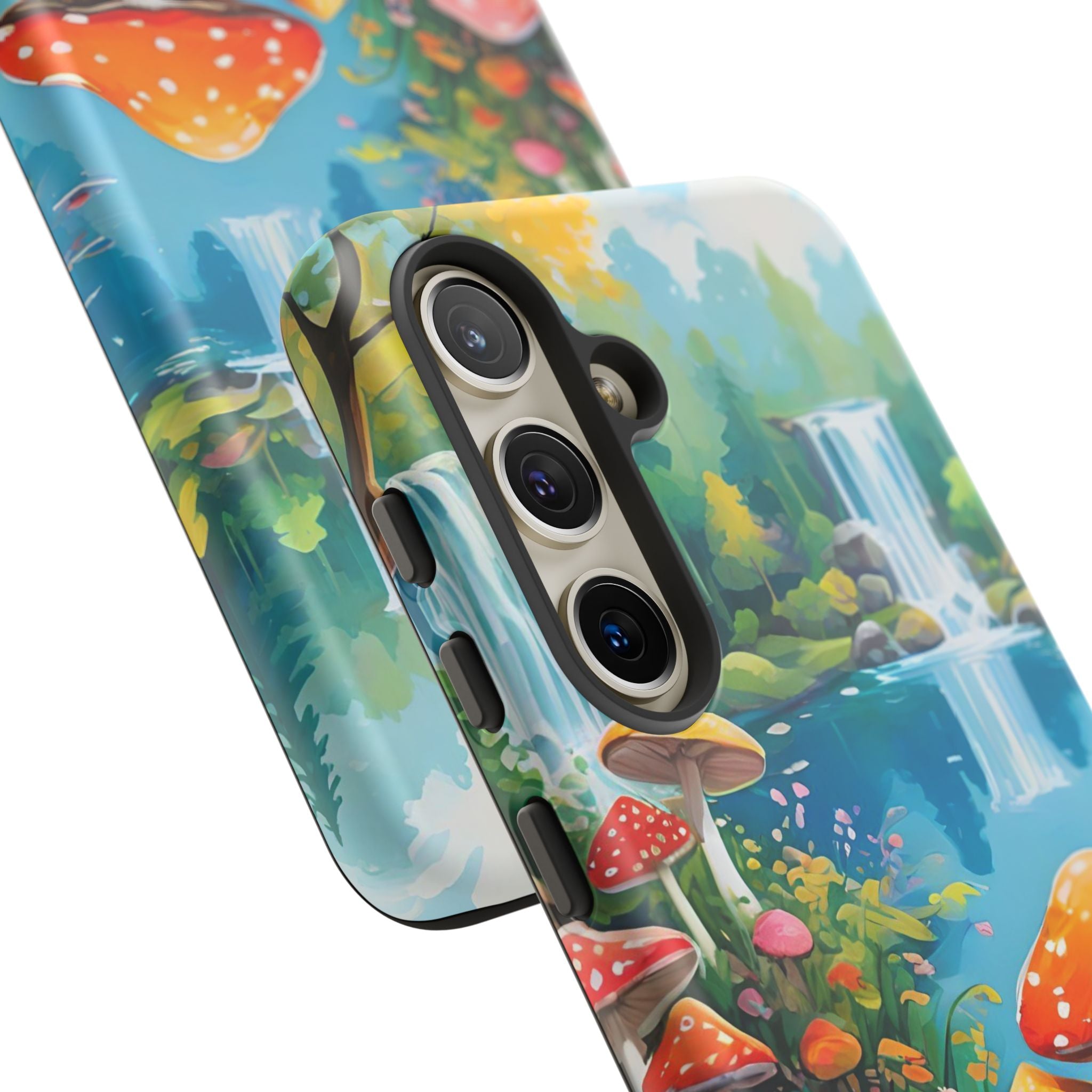 Mushroom Phone Case with Vibrant Nature Scene