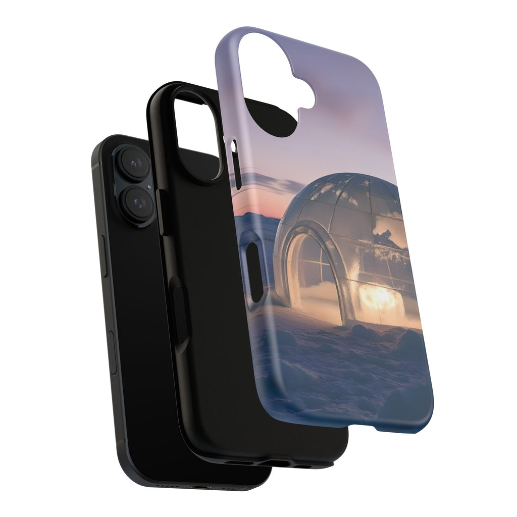Arctic Igloo Twilight Snow Landscape, Phone Case
