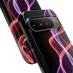 Neon Light Wave Abstract Glow, Phone Case