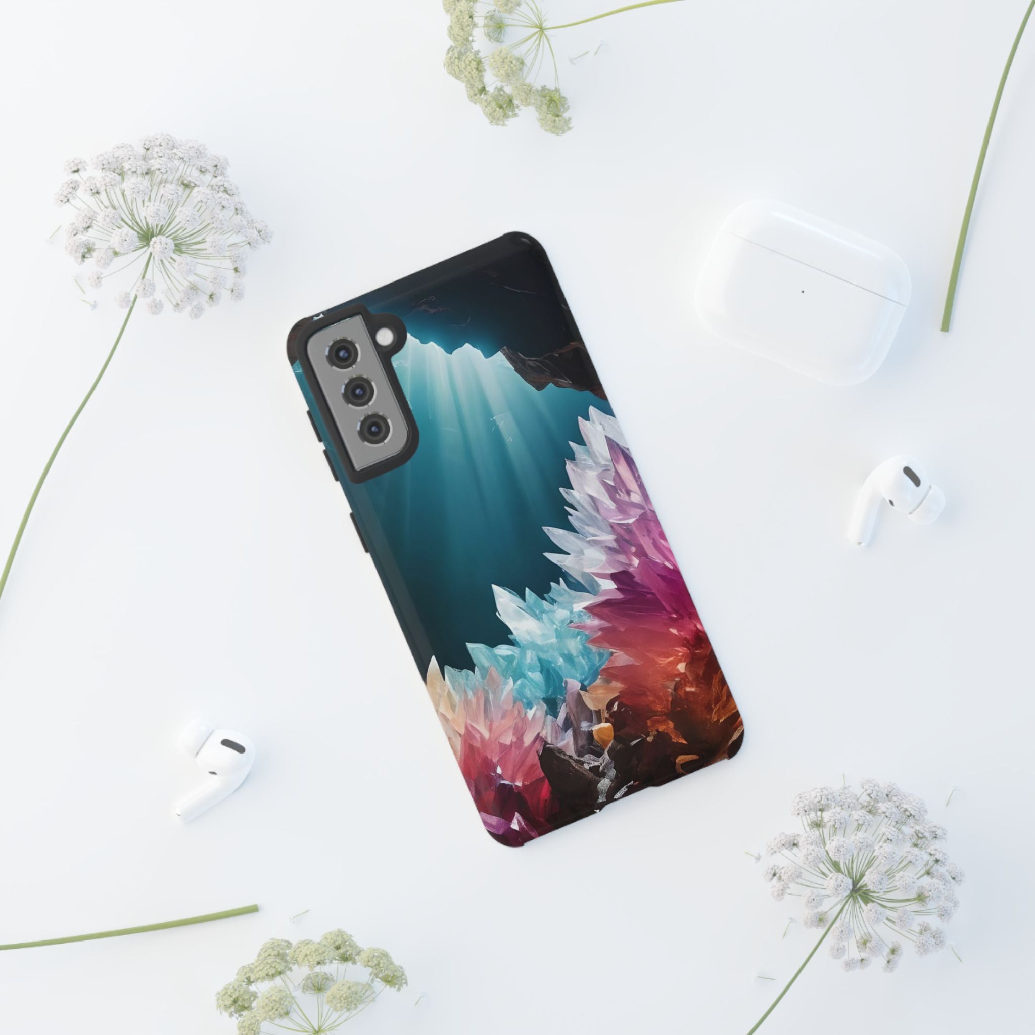Colorful Crystal Cave Light Beam, Phone Case