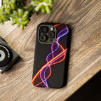 Coque de téléphone vibrante avec motif lumineux abstrait, coque artistique, accessoire technologique moderne, cadeau pour les passionnés de technologie, coque de téléphone personnalisée