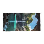 Serviette de plage à imprimé cascade tropicale paradisiaque