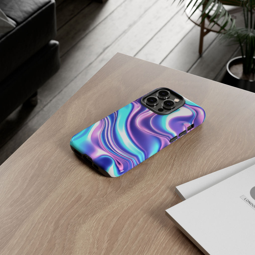 Colorful Phone Case, Tough Case, Swirl Design Phone Cover, Vibrant Phone Accessory, Gift for Her, Trendy Mobile Protection