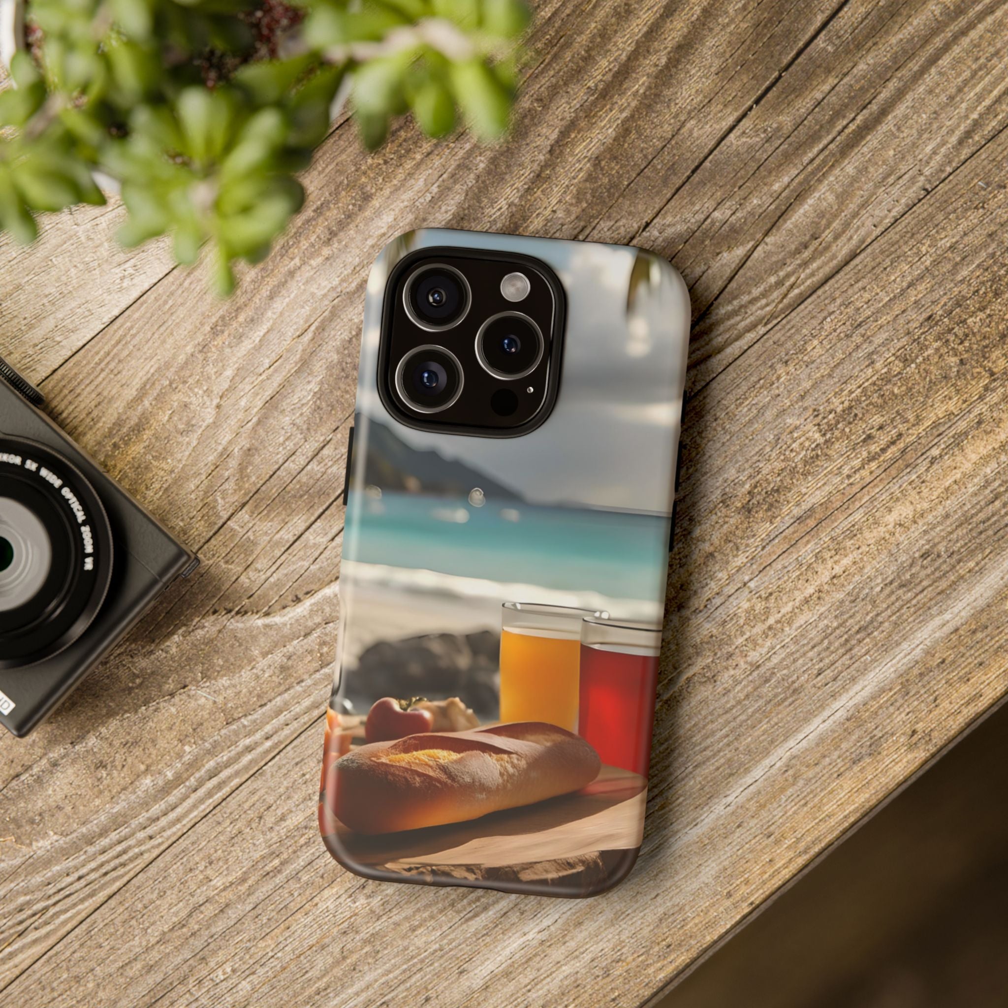 Tropical Beach Picnic View, Phone Case
