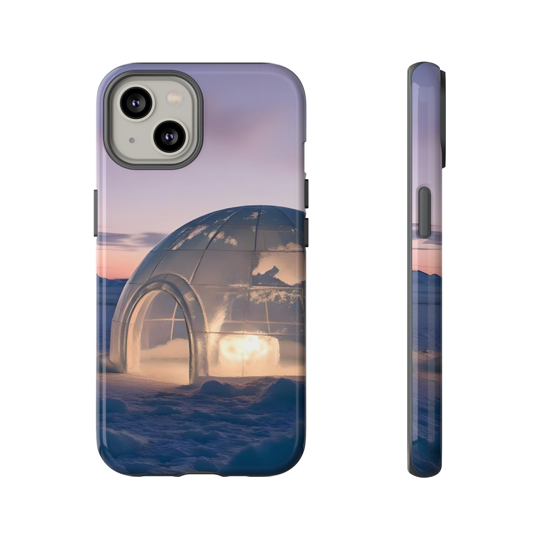 Stylish Phone Case with Igloo Design, Tough Cases for Outdoor Lovers, Unique Gift for Adventurers, Phone Cover for Winter, Protective Cases