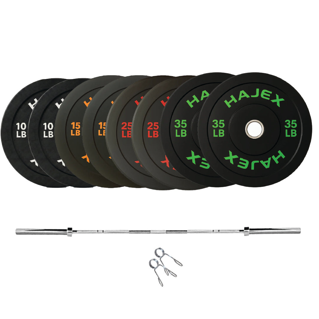 HAJEX Olympic Bumper Weight Plates - 10, 15, 25, 35, 45, 55 LB