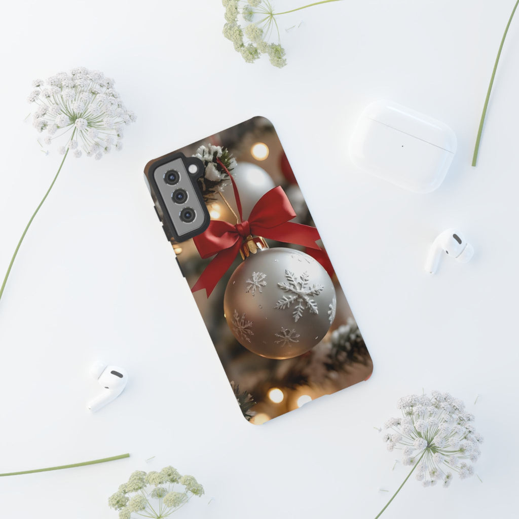 Christmas Phone Case with Seasonal Ornament Design
