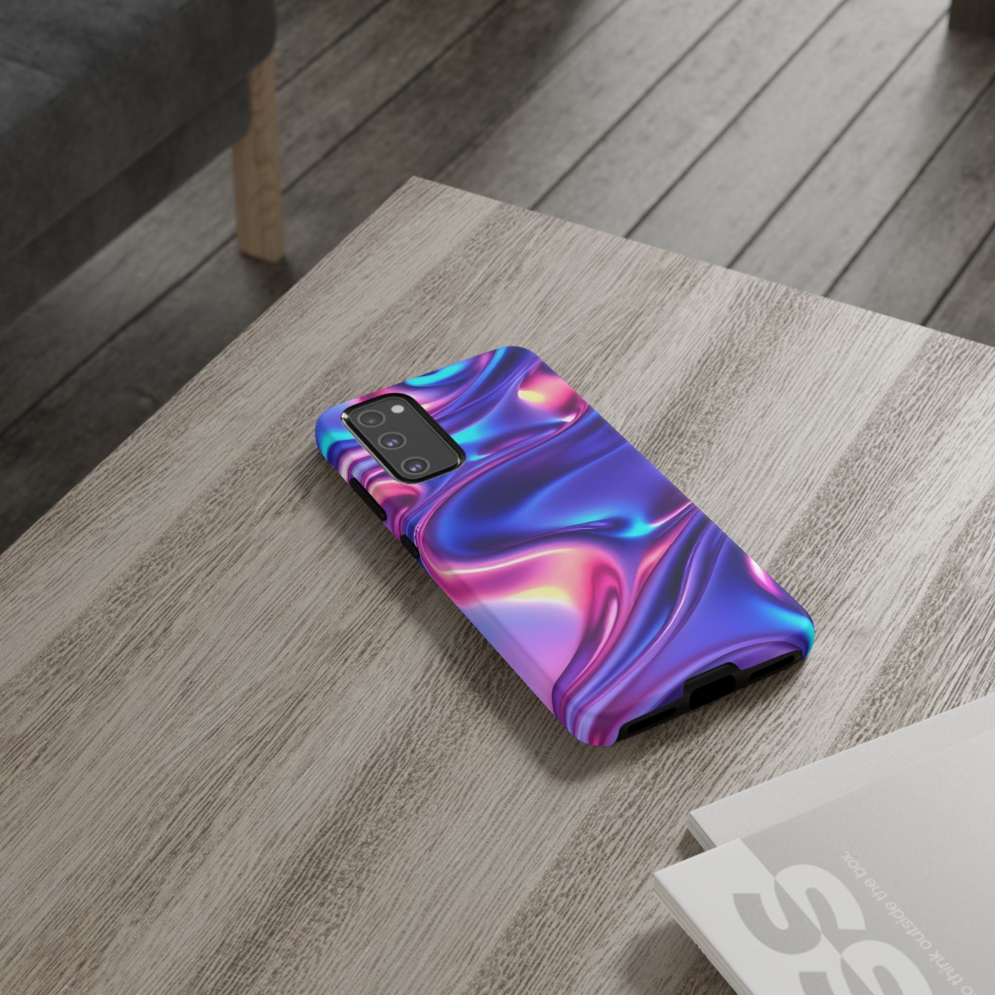Vibrant Phone Case with Colorful Wave Design, Tough Phone Cover, Stylish Smartphone Case, Unique Gift for Her, Phone Accessories