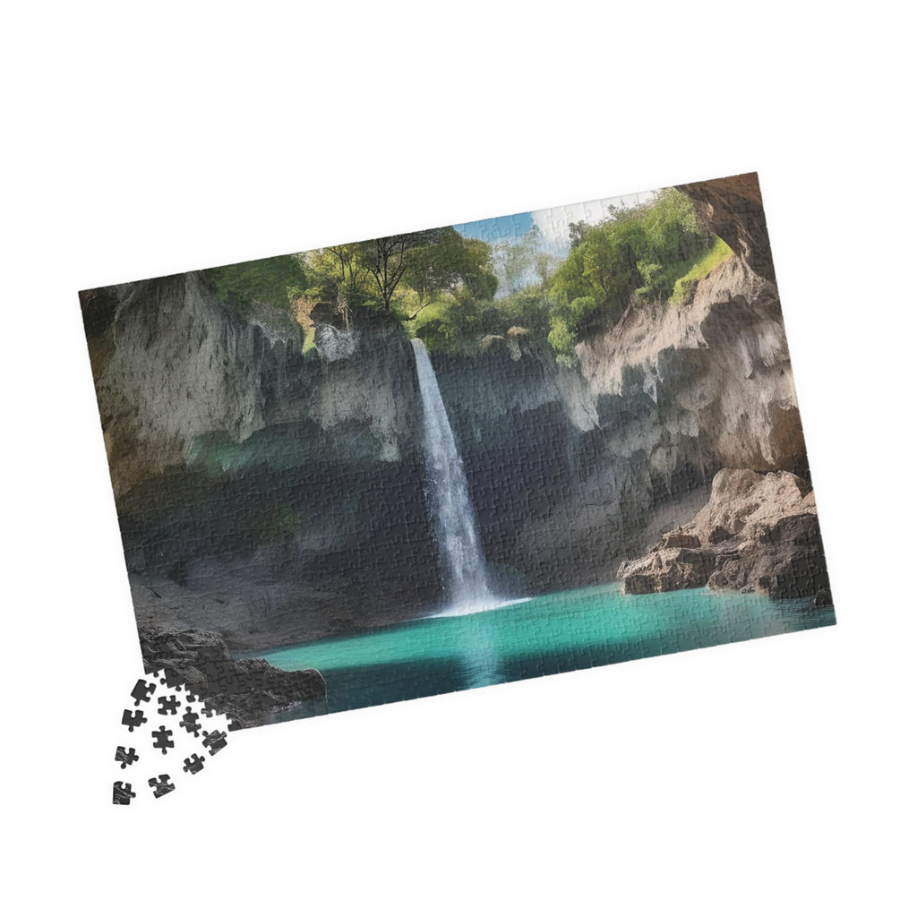 Scenic Tropical Waterfall Paradise, Jigsaw Puzzle