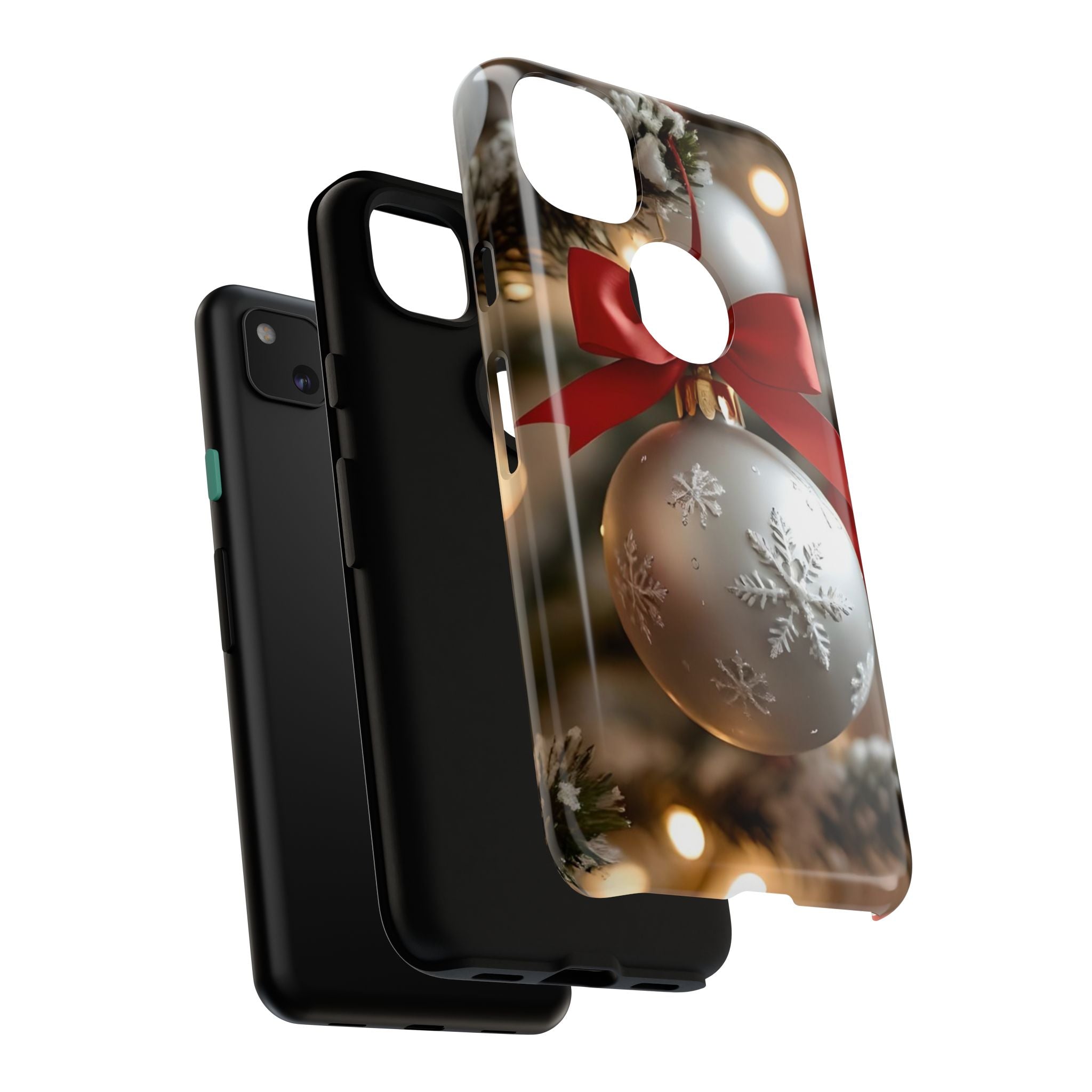 Christmas Phone Case with Seasonal Ornament Design