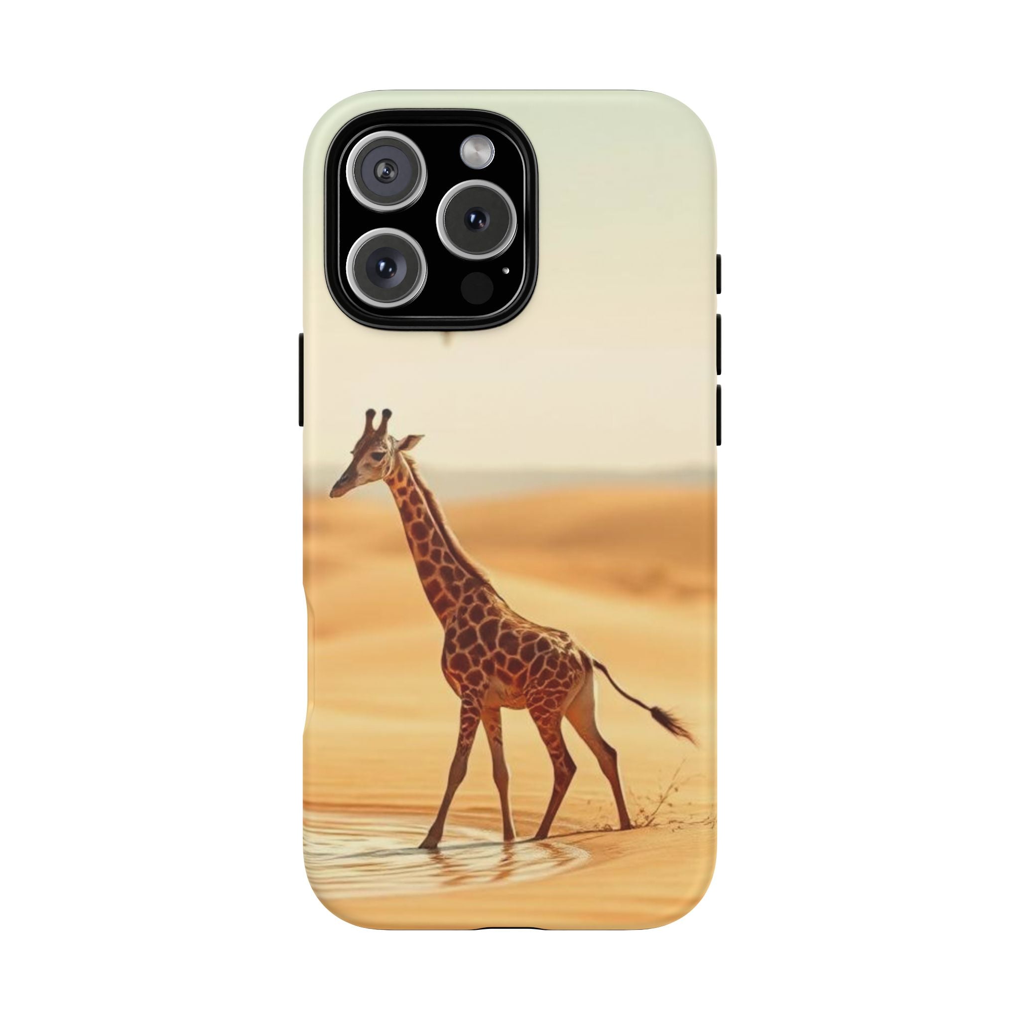 Giraffe Desert Scene, Phone Case